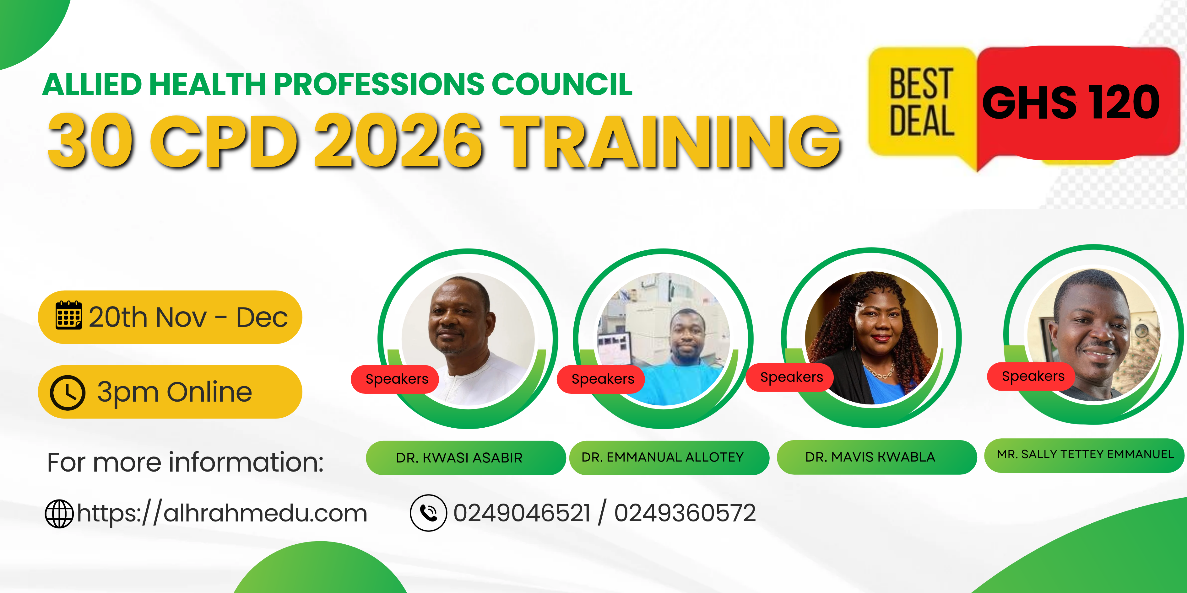 Allied Health Professions Council CPD Training 2026/2027